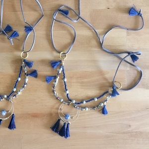 Lace up Beaded and tassel anklets / headpieces